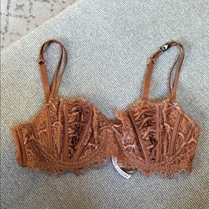 Victoria's Secret Brown Lace-Up Bralette